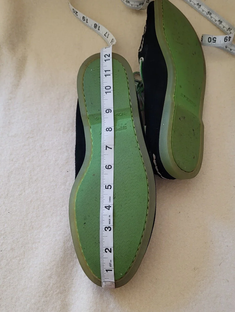 Sperry Top-Sider Men's Size 12 Blue Suede Loafers Green Tie & Soles